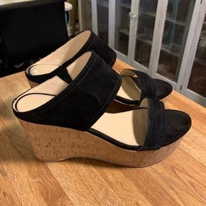 Marc Fisher chunky wedge suede sandal